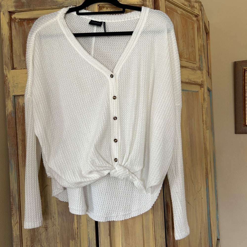 White Button-Down Women's Top